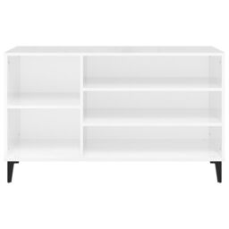 Berkfield Home Shoe Cabinet High Gloss White 102x36x60 cm Engineered Wood - Size: 102 x 36 x 60 cm - thumbnail 5