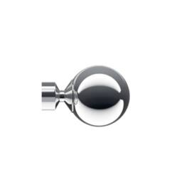 New Edge Blinds 28mm Fixed Length Metal Eyelet Curtain Pole Set - Sphere Finial in Metallic Silver - Size: 200 cm - thumbnail 2
