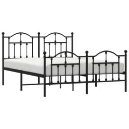 Berkfield Home Metal Bed Frame with Headboard & Footboard Black 135x190 cm Double - thumbnail 5