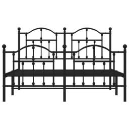 Berkfield Home Metal Bed Frame with Headboard & Footboard Black 135x190 cm Double - thumbnail 6
