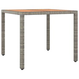 Berkfield Home 5 Piece Garden Dining Set Grey Poly Rattan&Solid Wood Acacia - thumbnail 6