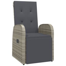 Berkfield Home 5 Piece Garden Dining Set Grey Poly Rattan&Solid Wood Acacia - thumbnail 5