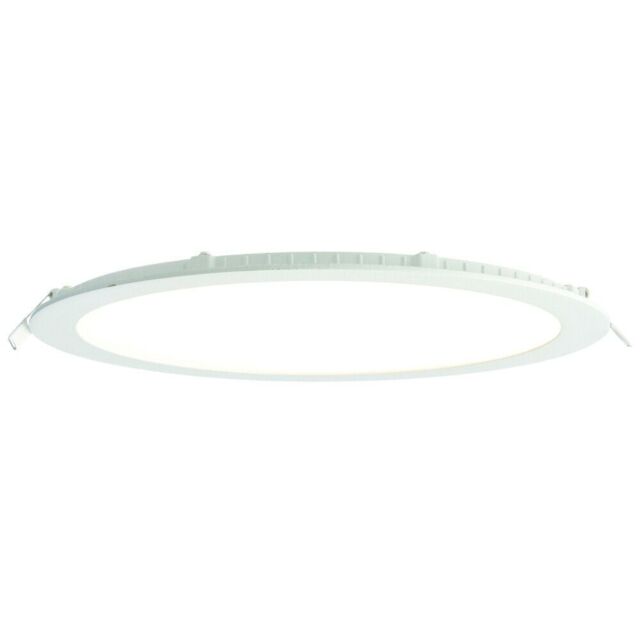 Loops Ultra Slim Round Flush Ceiling Light 24W Cool White LED 4000k Corridor Lamp - image 1