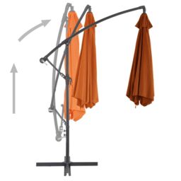 Berkfield Home Cantilever Umbrella with Aluminium Pole Terracotta 300 cm in Brown - thumbnail 4