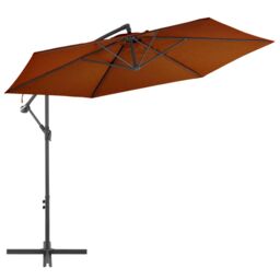 Berkfield Home Cantilever Umbrella with Aluminium Pole Terracotta 300 cm in Brown - thumbnail 1