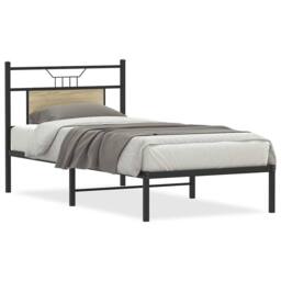 Berkfield Home Bed Frame without Mattress Sonoma Oak 90x190 cm Single Engineered Wood in Brown - thumbnail 1