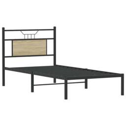 Berkfield Home Bed Frame without Mattress Sonoma Oak 90x190 cm Single Engineered Wood in Brown - thumbnail 5