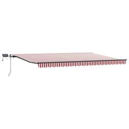 Berkfield Home Manual Retractable Awning with LED Red & White Stripe 500x300 cm - thumbnail 4