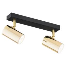 Netlighting Lagos Twin Ceiling Spotlight Brass Steel Black Structure in Gold