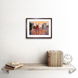 "Artery8 Wall Art Print Moulin Rouge Painting Art Framed 9x7 inch in Brown - Size: W7"" x H9""" - thumbnail 2