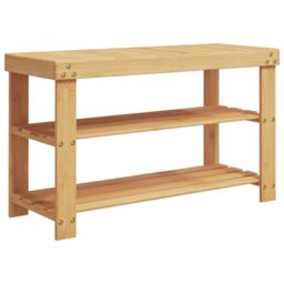 Berkfield Home Shoe Rack 3-Tier 70x27.5x45 cm Bamboo in Brown - thumbnail 5