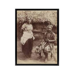 "Artery8 Burton Brothers Samoan Chief Justice & His Wife Framed Canvas Art in Brown - Size: W12"" x H16""" - thumbnail 1
