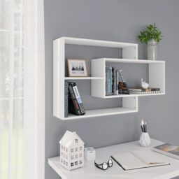 Berkfield Home Wall Shelf White 104x20x58.5 cm Engineered Wood - thumbnail 1