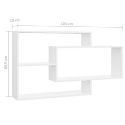 Berkfield Home Wall Shelf White 104x20x58.5 cm Engineered Wood - thumbnail 6