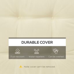 OUTSUNNY 42 x 42cm Replacement Garden Seat Cushion Pad with Ties in Cream - Size: 42 x 42 cm - thumbnail 6