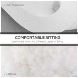 OUTSUNNY 42 x 42cm Replacement Garden Seat Cushion Pad with Ties in Cream - Size: 42 x 42 cm - thumbnail 4
