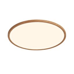 Nordlux Oja Ceiling Light Wood Foil Plastic LED IP54 2700k Mains 42cm in Brown