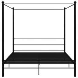 Berkfield Home Durable Canopy Bed Frame Black Metal 180x200 cm Super King - thumbnail 4