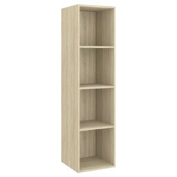 Berkfield Home Wall-mounted TV Cabinets 4 pcs Sonoma Oak Engineered Wood in Brown - thumbnail 4