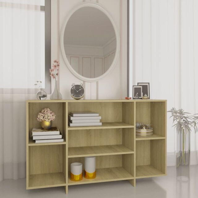 Berkfield Home Sideboard Sonoma Oak 120x30x75 cm Engineered Wood in Beige - Size: 120 x 30 x 75 cm - image 1