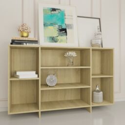 Berkfield Home Sideboard Sonoma Oak 120x30x75 cm Engineered Wood in Beige - Size: 120 x 30 x 75 cm - thumbnail 4