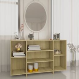 Berkfield Home Sideboard Sonoma Oak 120x30x75 cm Engineered Wood in Beige - Size: 120 x 30 x 75 cm - thumbnail 1