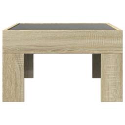 Berkfield Home Coffee Table with Infinity LED Sonoma Oak 50x50x30 cm in Brown - Size: 50 x 50 x 30 cm - thumbnail 6