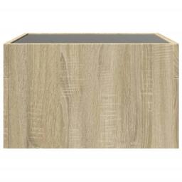 Berkfield Home Coffee Table with Infinity LED Sonoma Oak 50x50x30 cm in Brown - Size: 50 x 50 x 30 cm - thumbnail 7