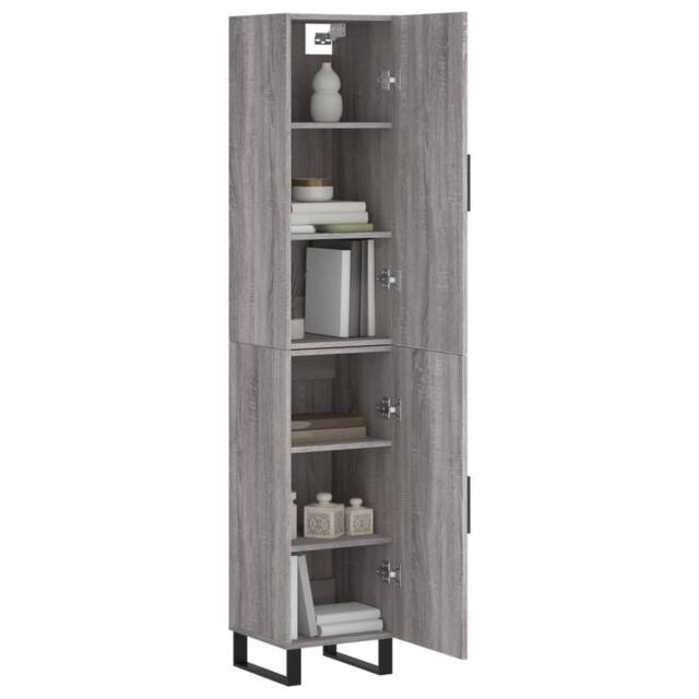 Berkfield Home Highboard Grey Sonoma 34.5x34x180 cm Engineered Wood - image 1