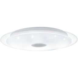 Loops Wall Flush Ceiling Light White Shade White Chrome Plastic Crystal Effect LED 36W - thumbnail 1