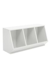 Living and Home 40cm H Double Layer Open Toy Clothing and Bookcase Management Cabinet in White - thumbnail 4