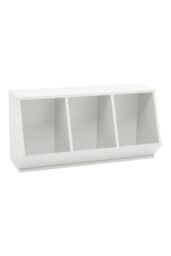 Living and Home 40cm H Double Layer Open Toy Clothing and Bookcase Management Cabinet in White - thumbnail 5
