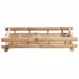 Wyld and Coco Folding Bathroom Side Table with Removable Tray Natural Bamboo - thumbnail 5