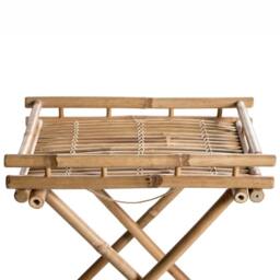 Wyld and Coco Folding Bathroom Side Table with Removable Tray Natural Bamboo - thumbnail 8