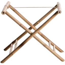 Wyld and Coco Folding Bathroom Side Table with Removable Tray Natural Bamboo - thumbnail 6