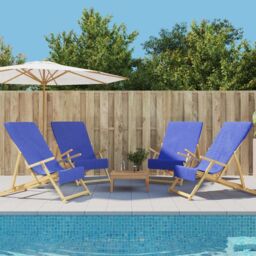 Berkfield Home Beach Towels 4 pcs Royal Blue 60x135 cm Fabric 400 GSM