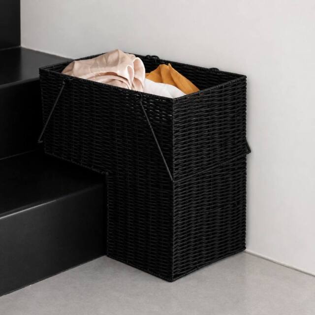 NESTLUNE Black Storage Baskets Resin Wicker Woven - image 1