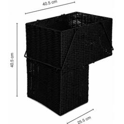 NESTLUNE Black Storage Baskets Resin Wicker Woven - thumbnail 2