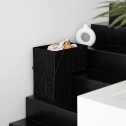 NESTLUNE Black Storage Baskets Resin Wicker Woven - thumbnail 5
