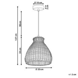 Wyld and Coco Handwoven Rattan Pendant Lamp - Natural Brown Wicker Shade - thumbnail 3