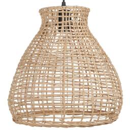 Wyld and Coco Handwoven Rattan Pendant Lamp - Natural Brown Wicker Shade - thumbnail 4