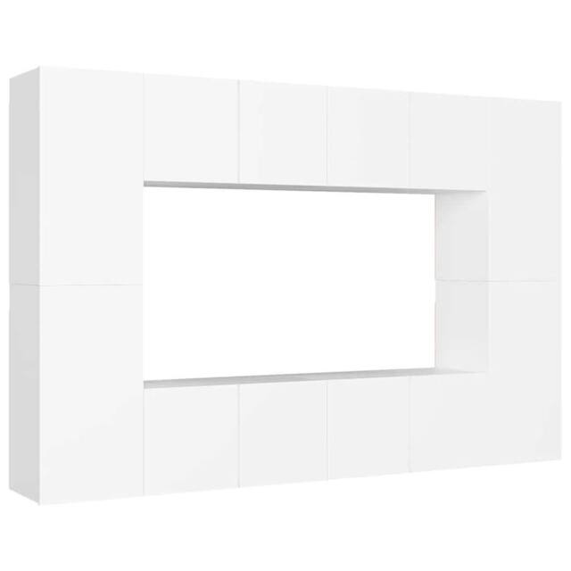 Berkfield Home 8 Piece TV Cabinet Set White Engineered Wood - image 1
