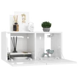 Berkfield Home 8 Piece TV Cabinet Set White Engineered Wood - thumbnail 4