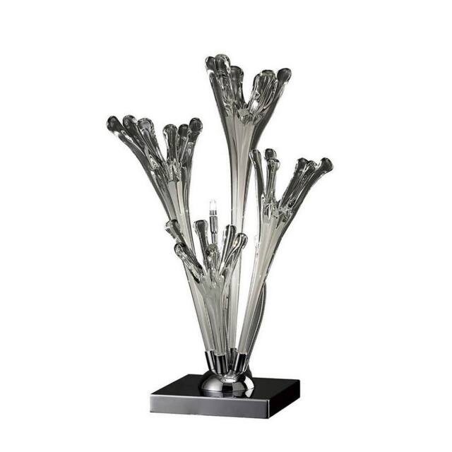 Netlighting Love Table Lamp 3 Light G4 Chrome White Glass NOT LED CFL Compatible in Grey - image 1