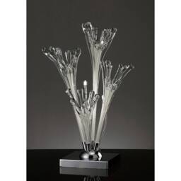 Netlighting Love Table Lamp 3 Light G4 Chrome White Glass NOT LED CFL Compatible in Grey - thumbnail 2