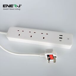 ENER-J 13A SMART Wi-Fi Power Strips with 3 Sockets, 2 USB Ports & 1 Type C Port in White - thumbnail 4