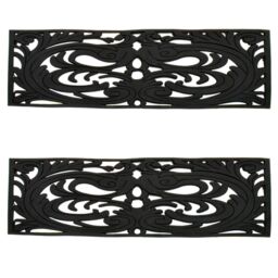 mysmartbuy Set of 2 Decorative Rubber Step Mats - 75 x 25cm Wrought Iron Effect Indoor or Outdoor Weather Resistant Non Slip Mats - Size: Small - thumbnail 2