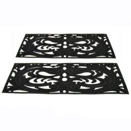 mysmartbuy Set of 2 Decorative Rubber Step Mats - 75 x 25cm Wrought Iron Effect Indoor or Outdoor Weather Resistant Non Slip Mats - Size: Small - thumbnail 3