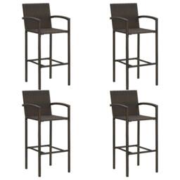 Berkfield Home 5 Piece Garden Bar Set Poly Rattan Brown - thumbnail 6