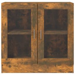 Berkfield Home Vitrine Cabinet Smoked Oak 82.5x30.5x80 cm Engineered Wood in Brown - thumbnail 3